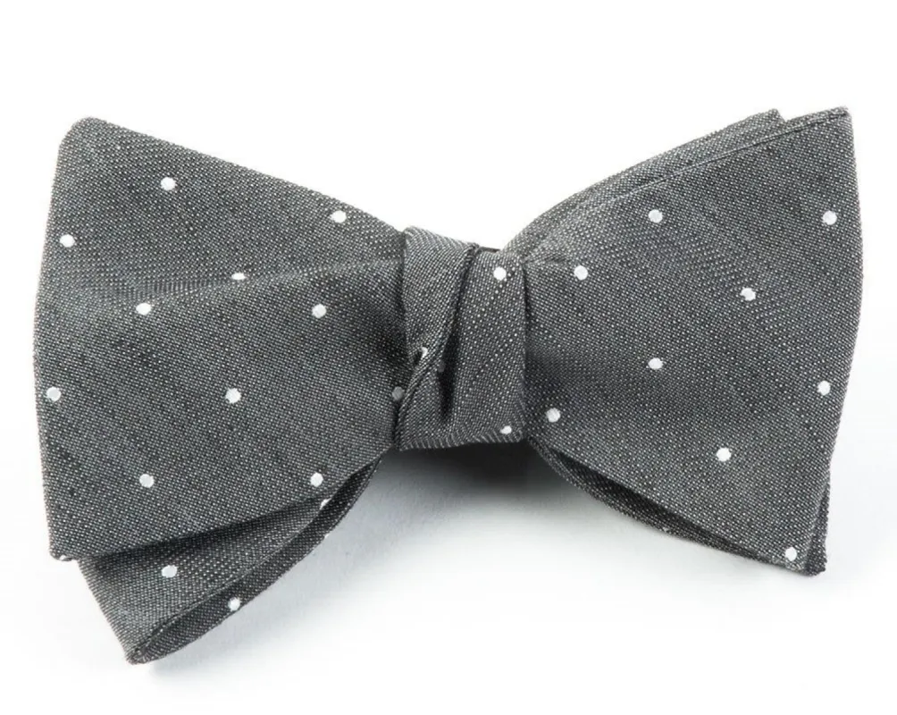 Bulletin Dot Grey Bow Tie sold by The Tie Bar