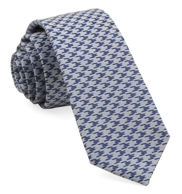 White Wash Houndstooth Soft Blue Tie sold by The Tie Bar