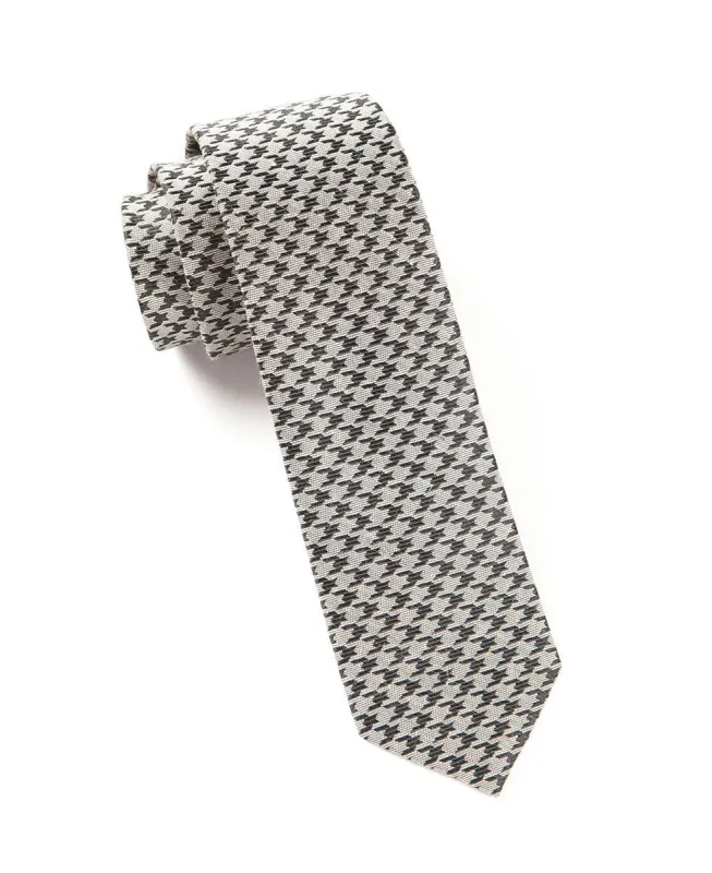 White Wash Houndstooth Light Grey Tie sold by The Tie Bar