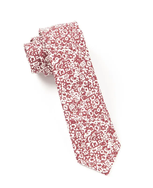 Country Floral Burgundy Tie sold by The Tie Bar