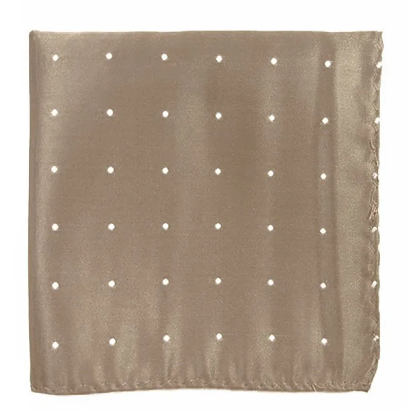 Satin Dot Champagne Pocket Square sold by The Tie Bar