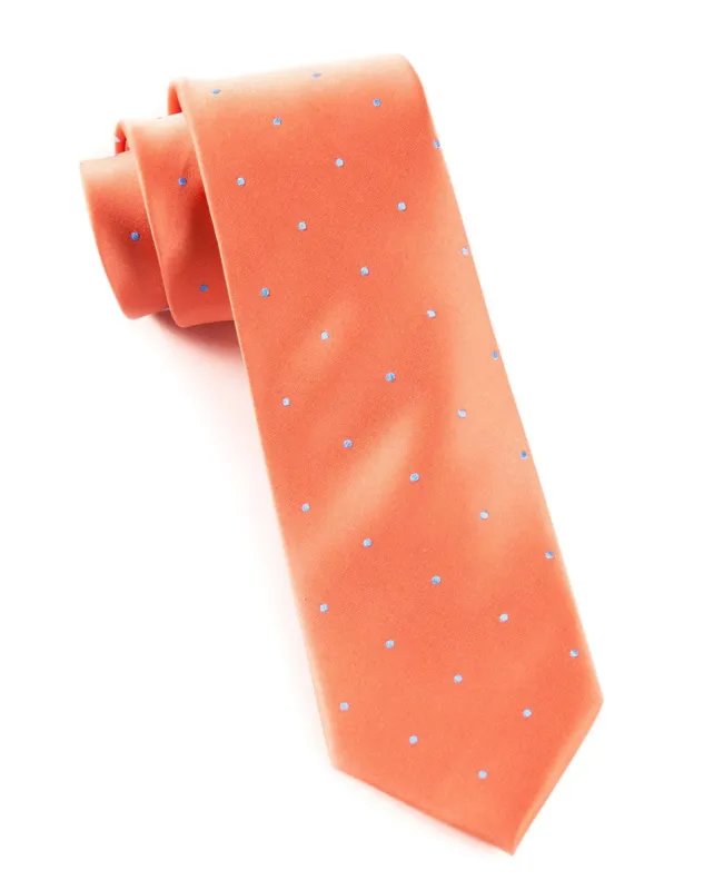 Satin Dot Coral Tie sold by The Tie Bar