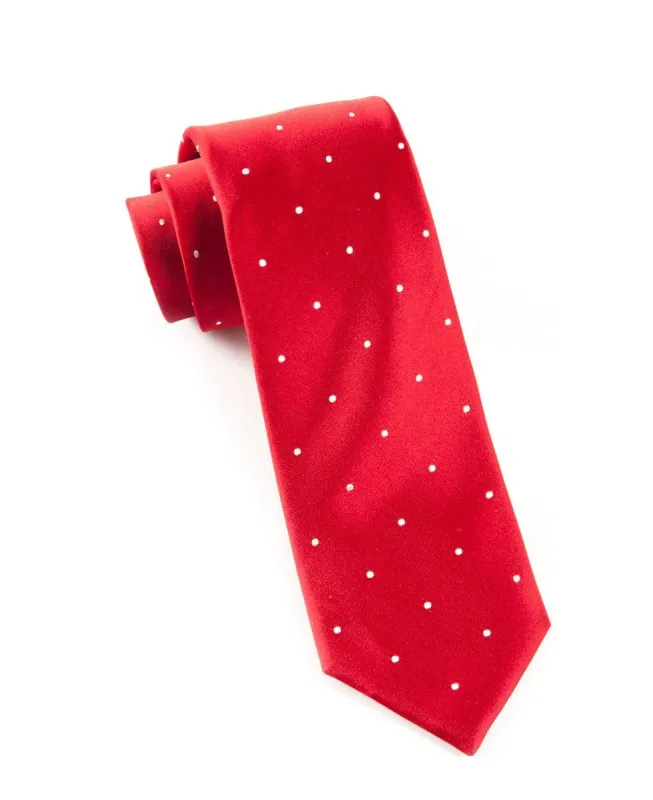 Satin Dot Red Tie sold by The Tie Bar