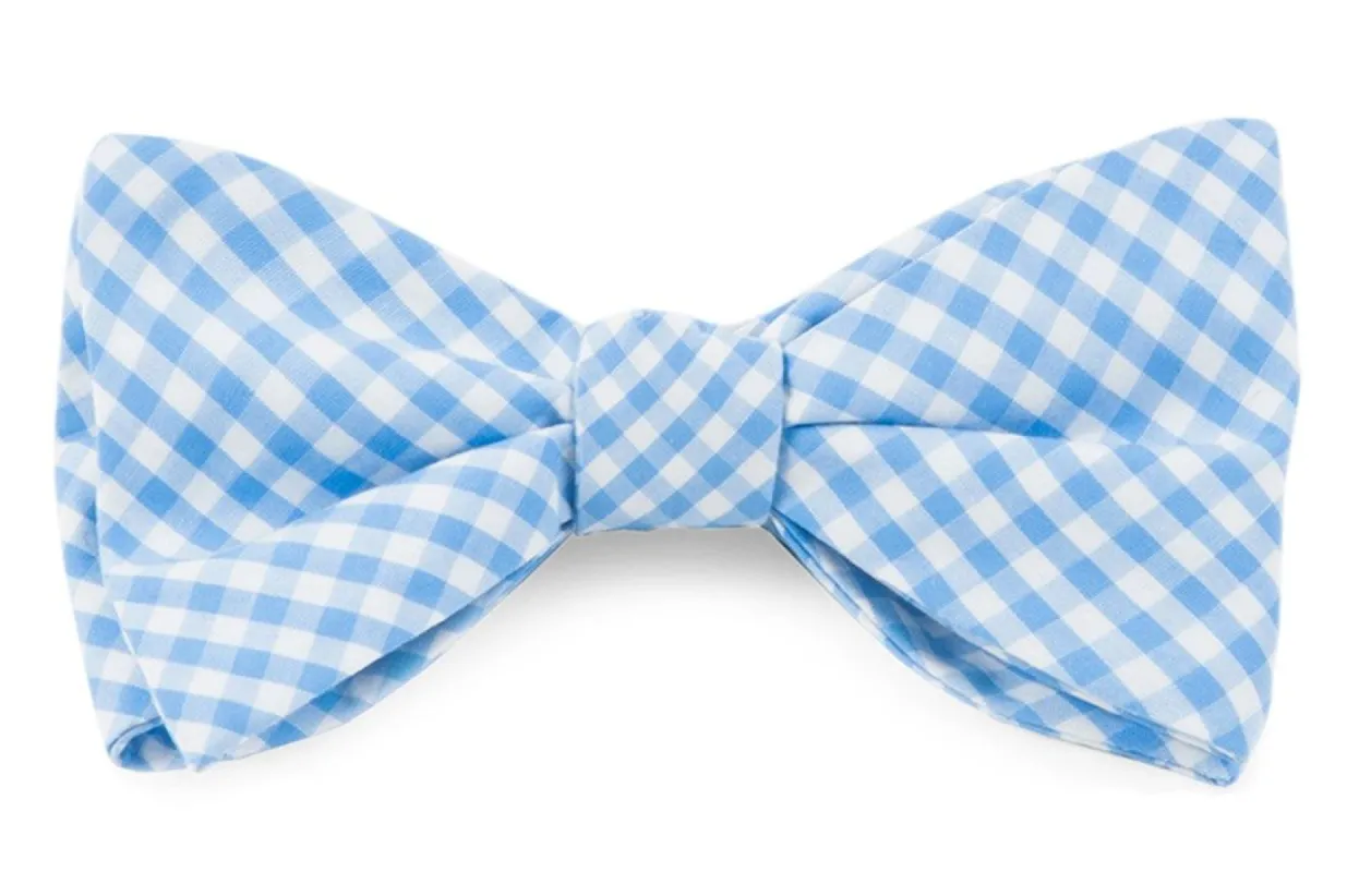 Novel Gingham Sky Bow Tie sold by The Tie Bar