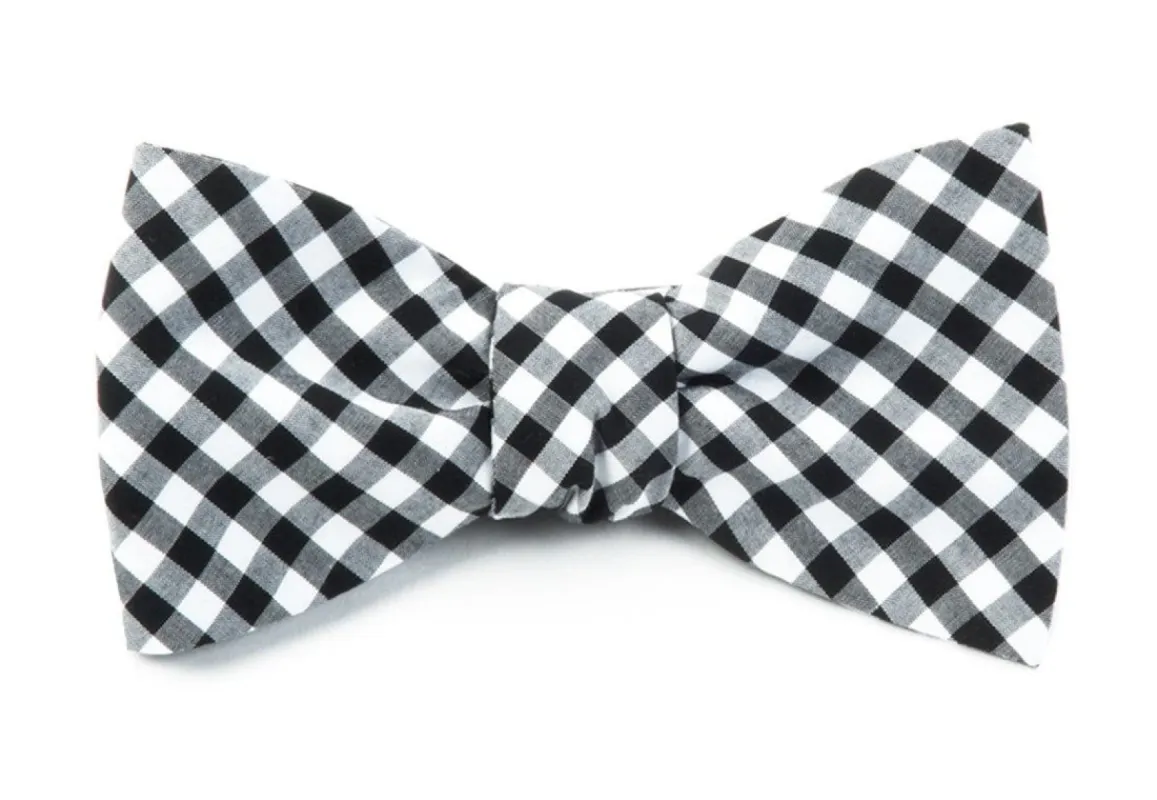Novel Gingham Black Bow Tie sold by The Tie Bar