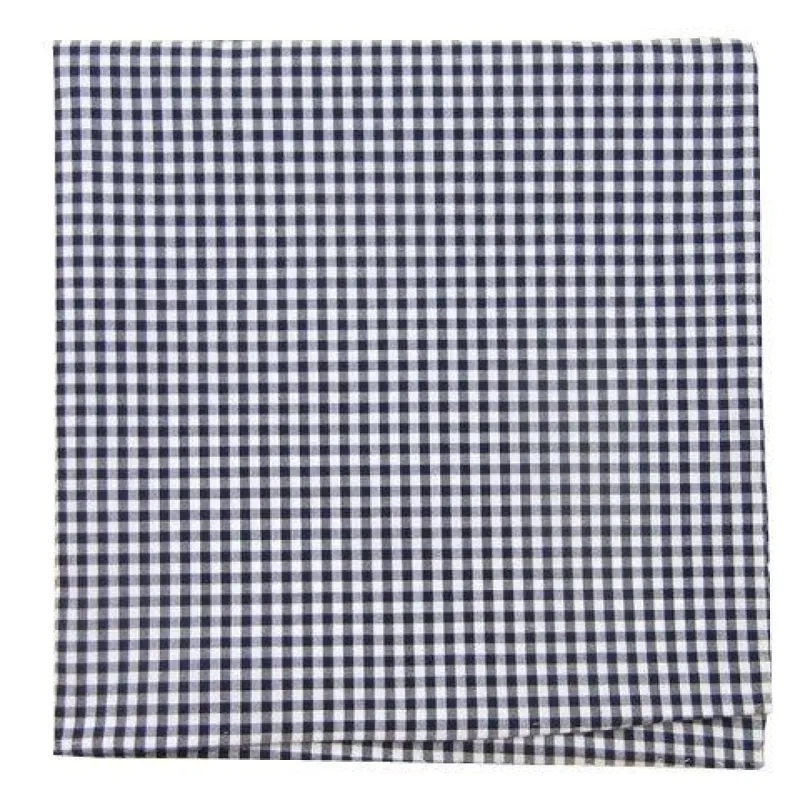 Petite Gingham Navy Pocket Square sold by The Tie Bar