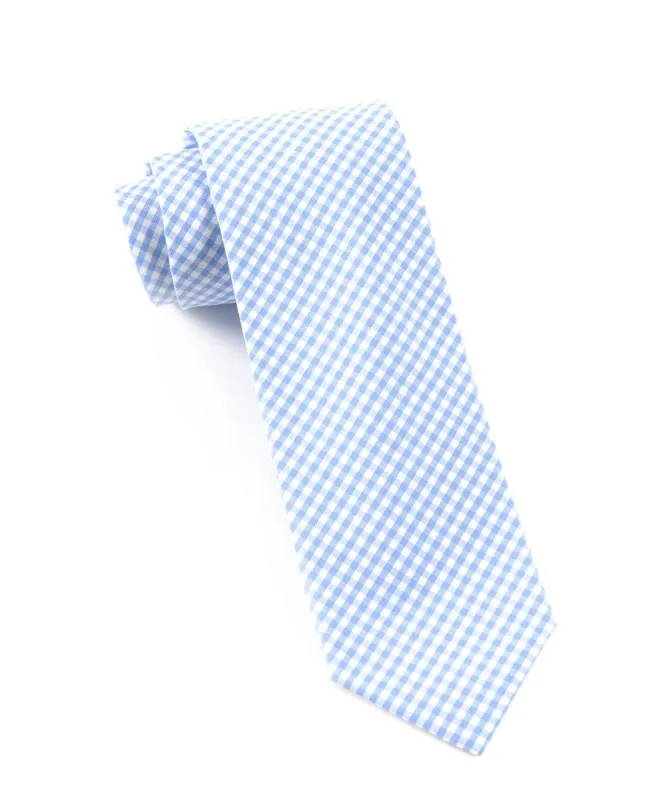 Petite Gingham Sky Tie sold by The Tie Bar