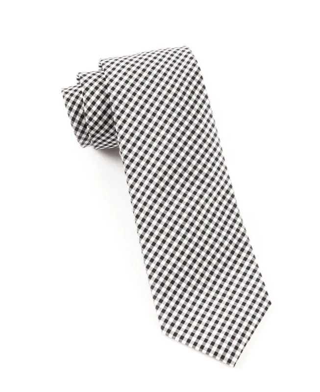 Petite Gingham Black Tie sold by The Tie Bar