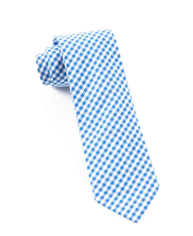 Novel Gingham Serene Blue Tie sold by The Tie Bar