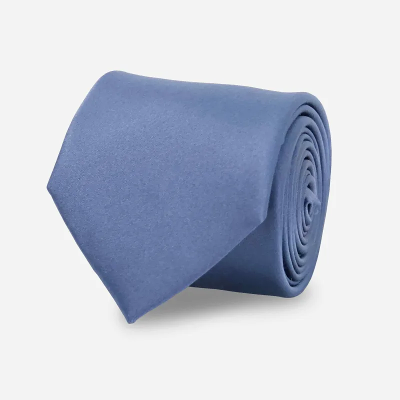 Solid Satin Slate Blue Tie sold by The Tie Bar