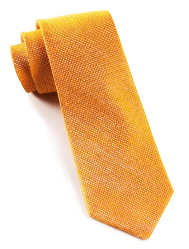 Solid Linen Tangerine Tie sold by The Tie Bar