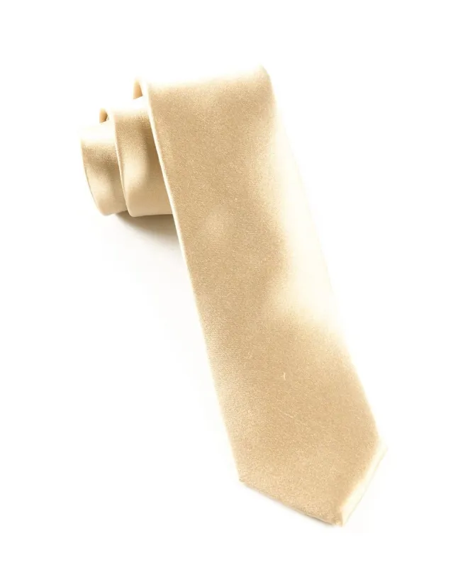 Solid Satin Light Champagne Tie sold by The Tie Bar