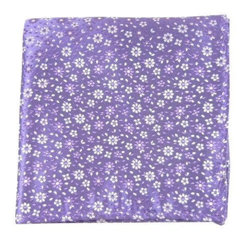 Milligan Flowers Lavender Pocket Square sold by The Tie Bar