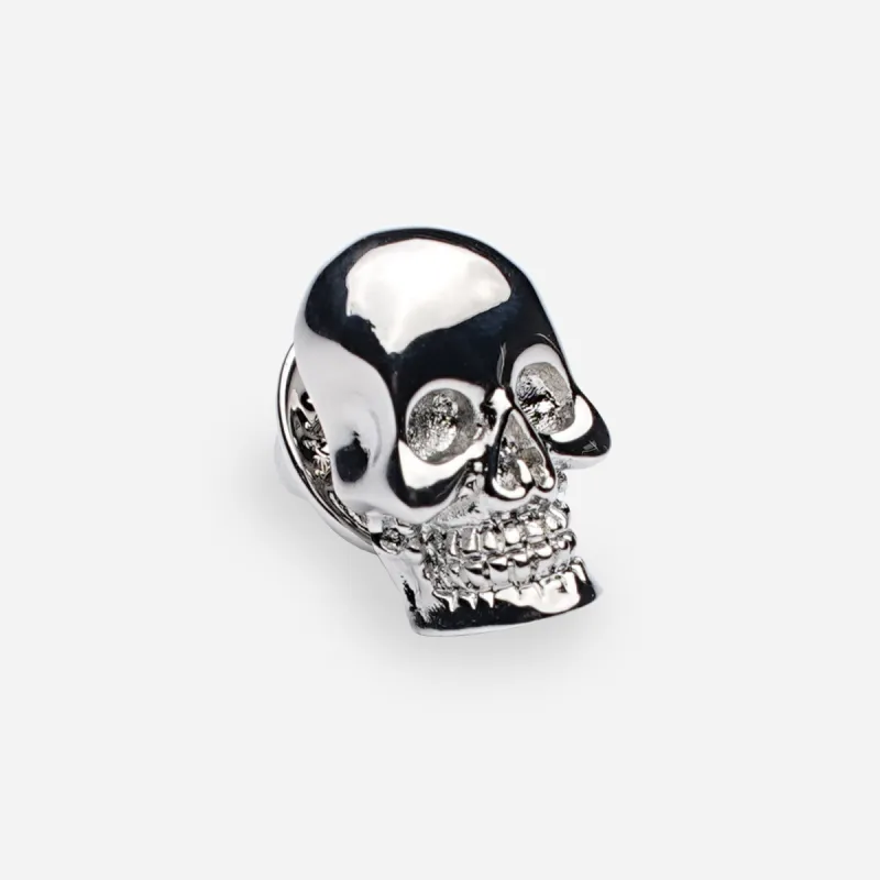 Skull Silver Lapel Pin sold by The Tie Bar