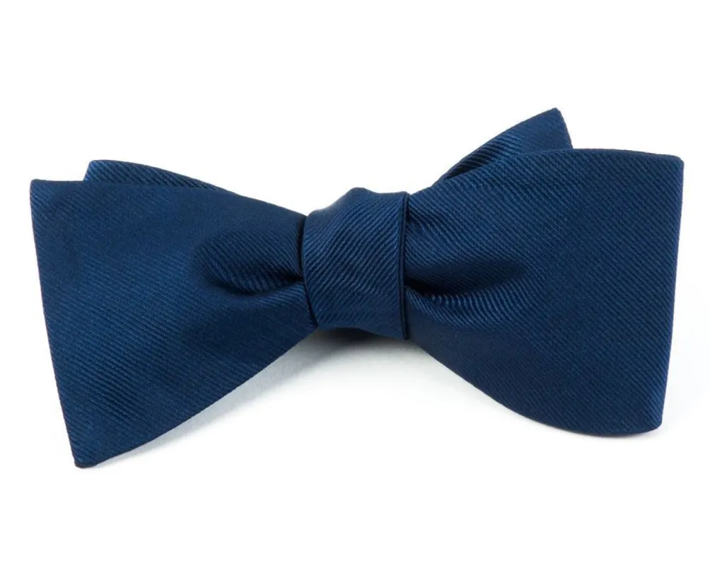 Grosgrain Solid Navy Bow Tie sold by The Tie Bar