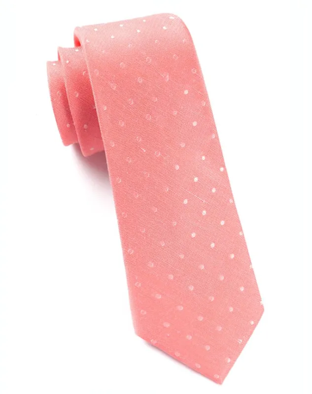 Dotted Dots Coral Tie sold by The Tie Bar