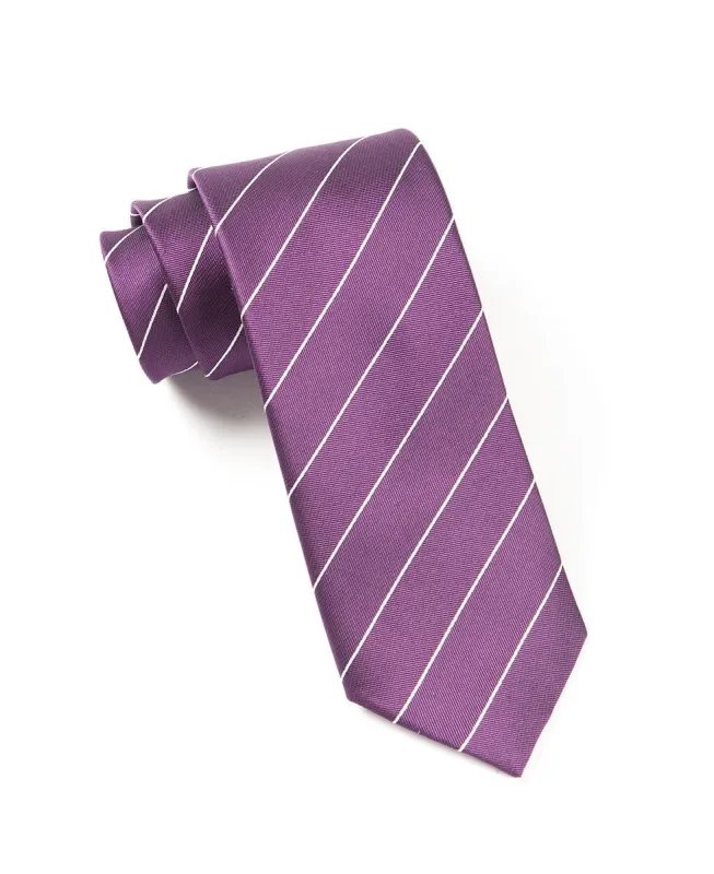 Pencil Pinstripe Deep Plum Tie sold by The Tie Bar