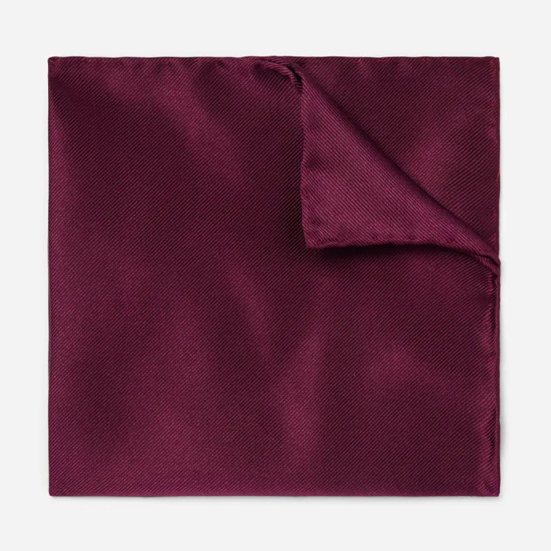 Solid Twill Wine Pocket Square sold by The Tie Bar
