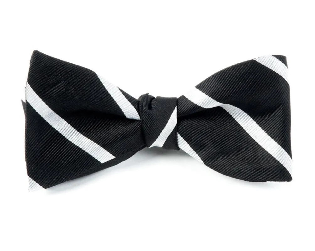 Trad Stripe Black Bow Tie sold by The Tie Bar