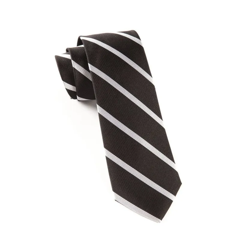 Trad Stripe Black Tie sold by The Tie Bar