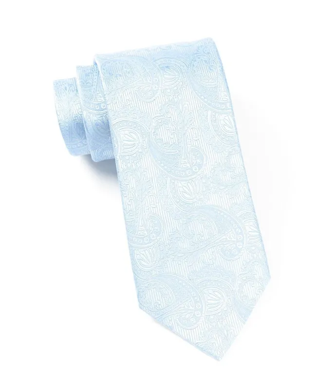 Twill Paisley Aqua Tie sold by The Tie Bar