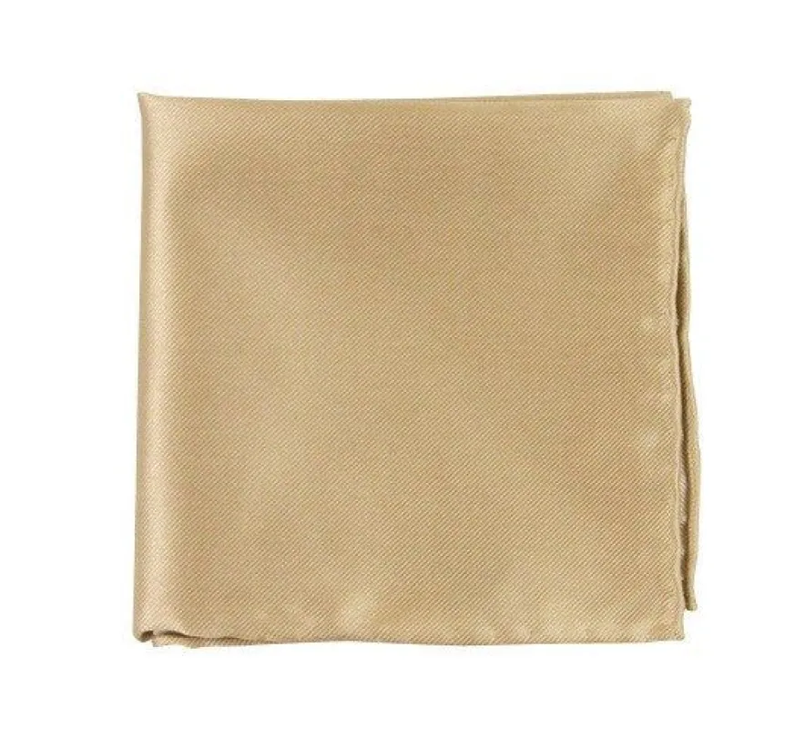 Solid Twill Light Champagne Pocket Square sold by The Tie Bar