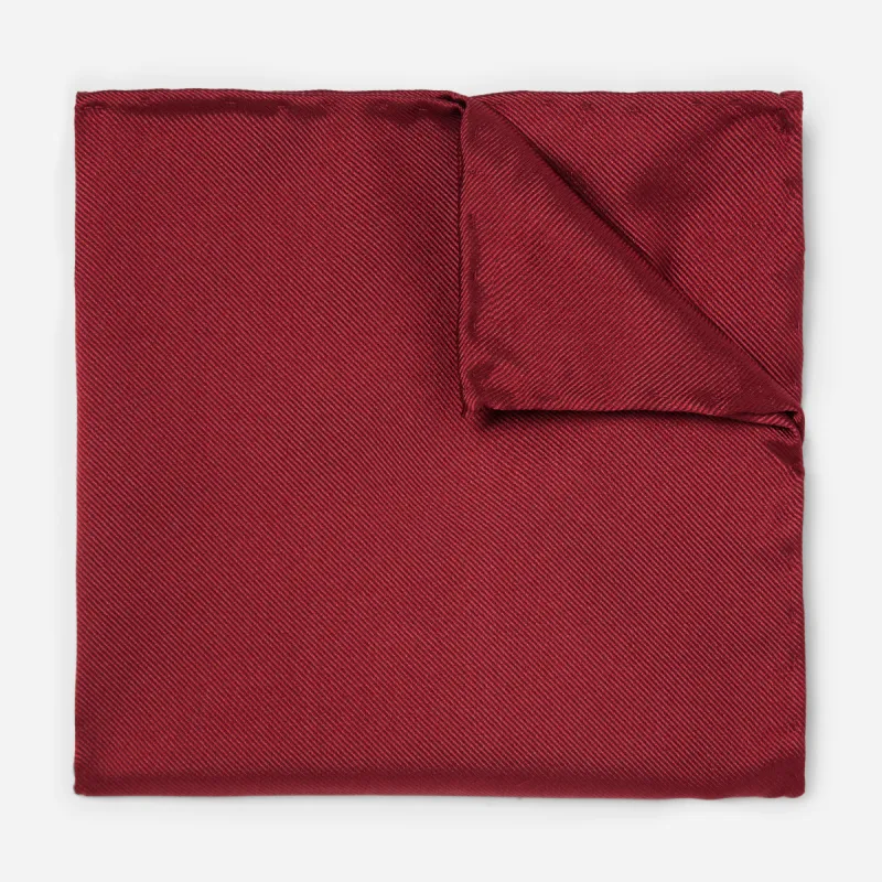 Solid Twill Burgundy Pocket Square sold by The Tie Bar