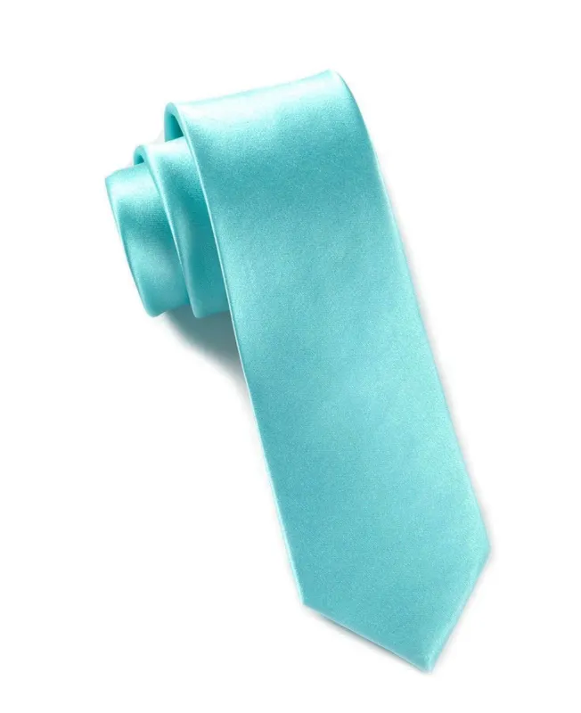 Solid Satin Pool Blue Tie sold by The Tie Bar