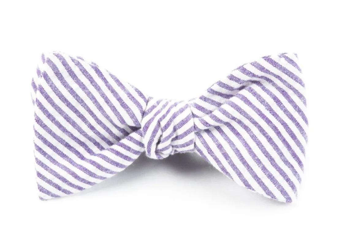 Seersucker Soft Lavender Bow Tie sold by The Tie Bar