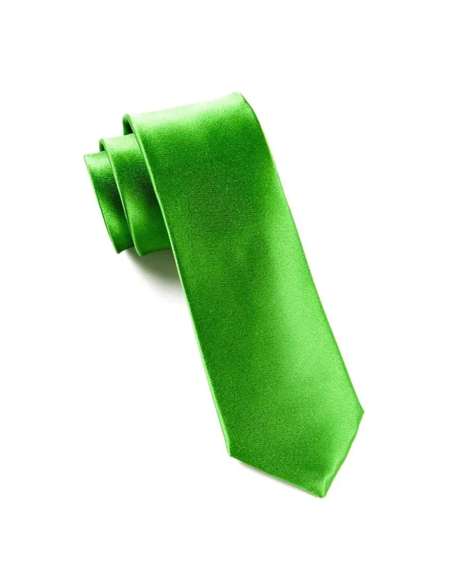 Solid Satin Kelly Green Tie sold by The Tie Bar