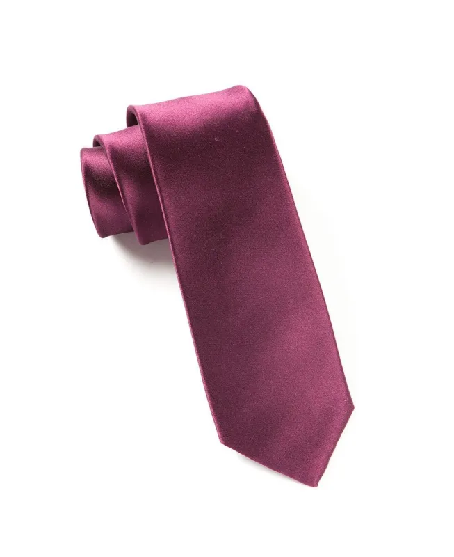 Solid Satin Wine Tie sold by The Tie Bar