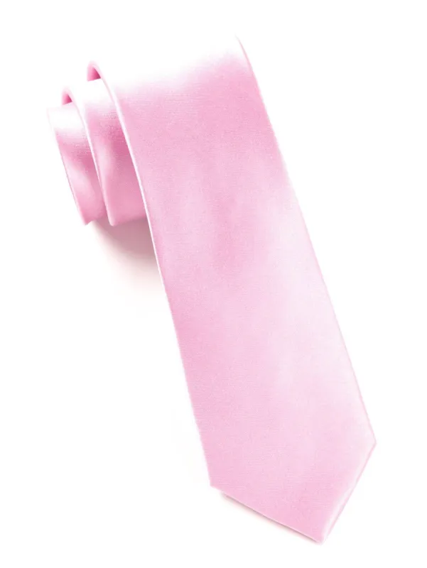 Solid Satin Baby Pink Tie sold by The Tie Bar