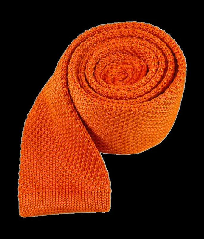Knitted Tangerine Tie sold by The Tie Bar
