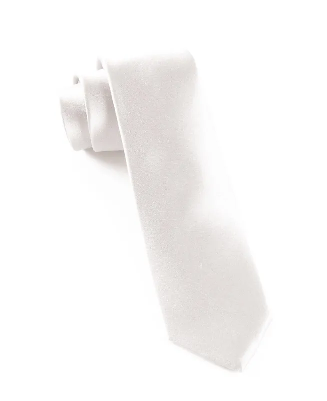 Solid Satin White Tie sold by The Tie Bar