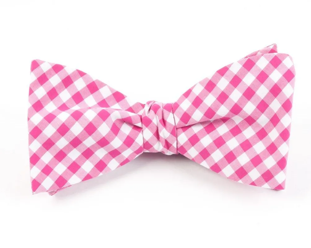 New Gingham Hot Pink Bow Tie sold by The Tie Bar