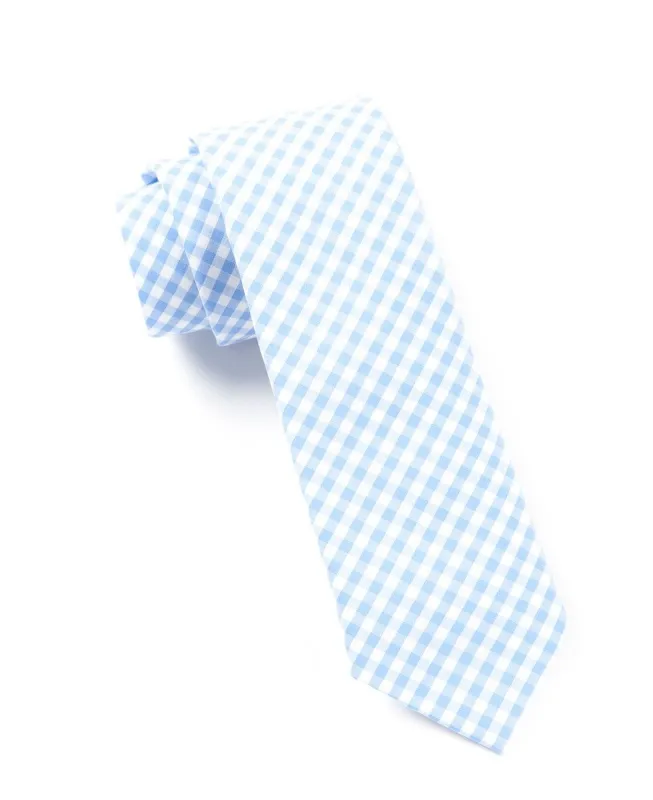 New Gingham Sky Blue Tie sold by The Tie Bar
