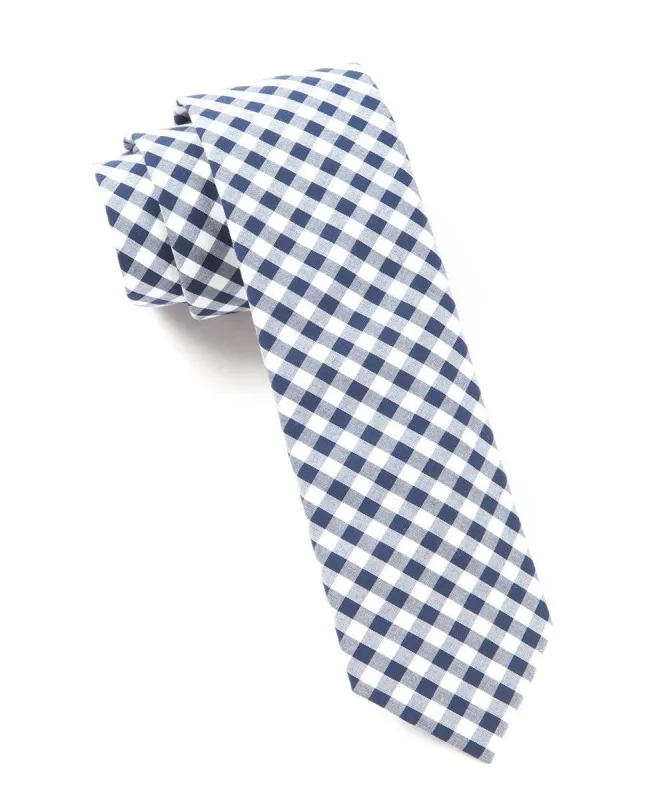 New Gingham Navy Tie sold by The Tie Bar