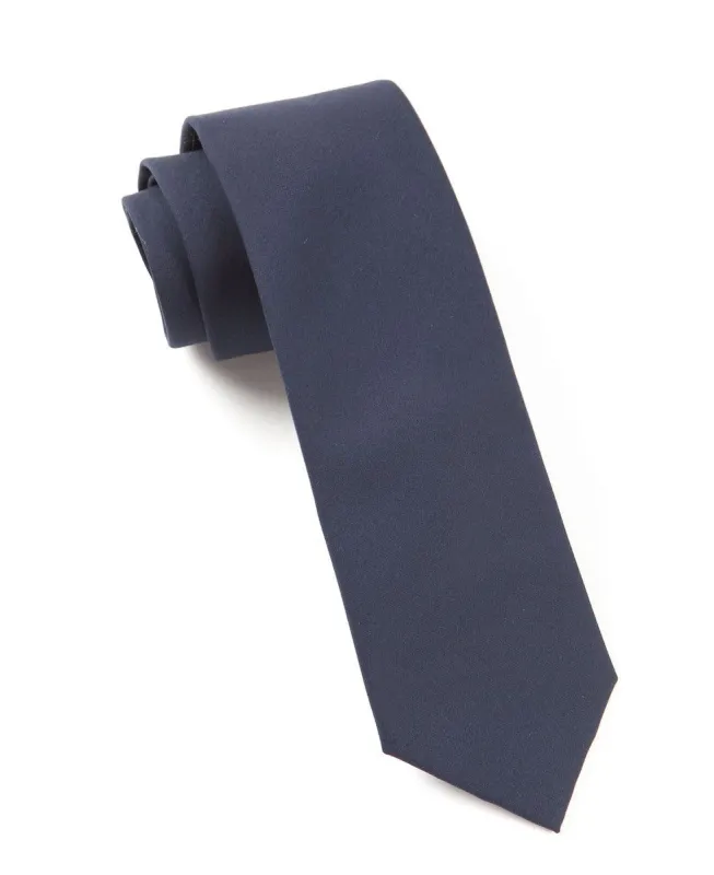 Solid Cotton Midnight Navy Tie sold by The Tie Bar