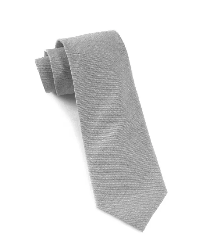 Solid Cotton Light Grey Tie sold by The Tie Bar