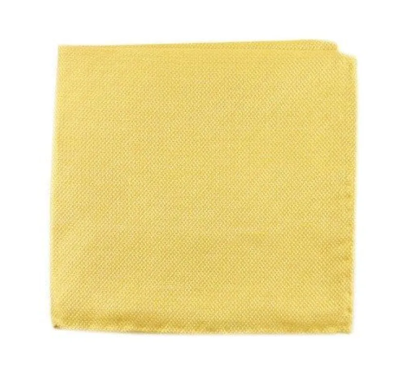 Solid Linen Butter Gold Pocket Square sold by The Tie Bar
