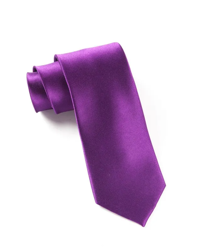 Solid Satin Plum Tie sold by The Tie Bar