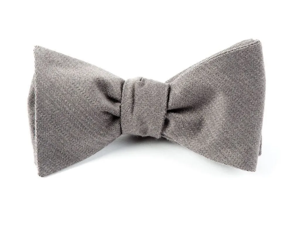 Solid Wool Grey Bow Tie sold by The Tie Bar