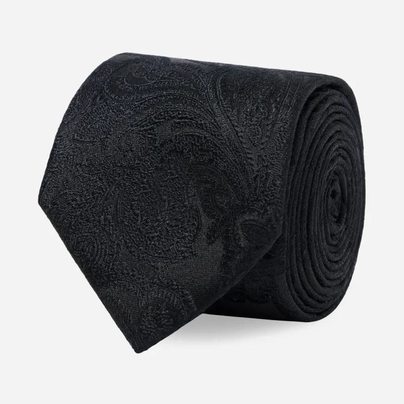 Designer Paisley Black Tie sold by The Tie Bar
