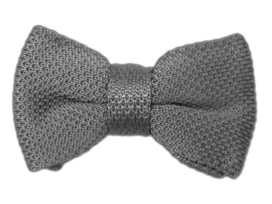 Knitted Grey Bow Tie sold by The Tie Bar