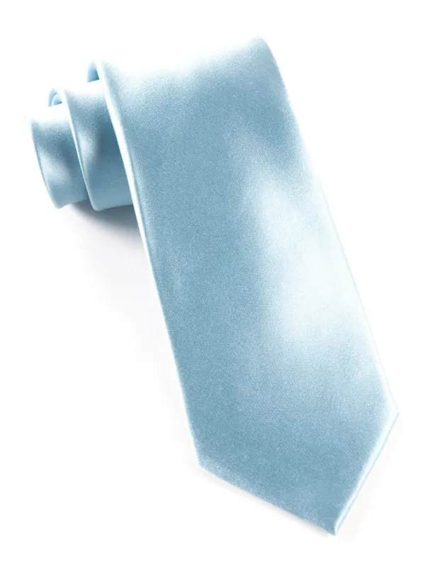 Solid Satin Baby Blue Tie sold by The Tie Bar