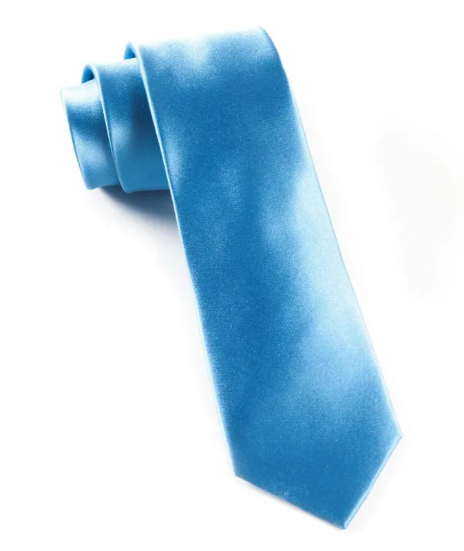 Solid Satin Mystic Blue Tie sold by The Tie Bar
