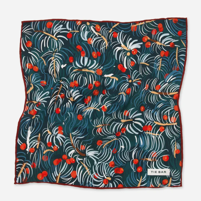 Holiday Winter Spruce Green Pocket Square sold by The Tie Bar
