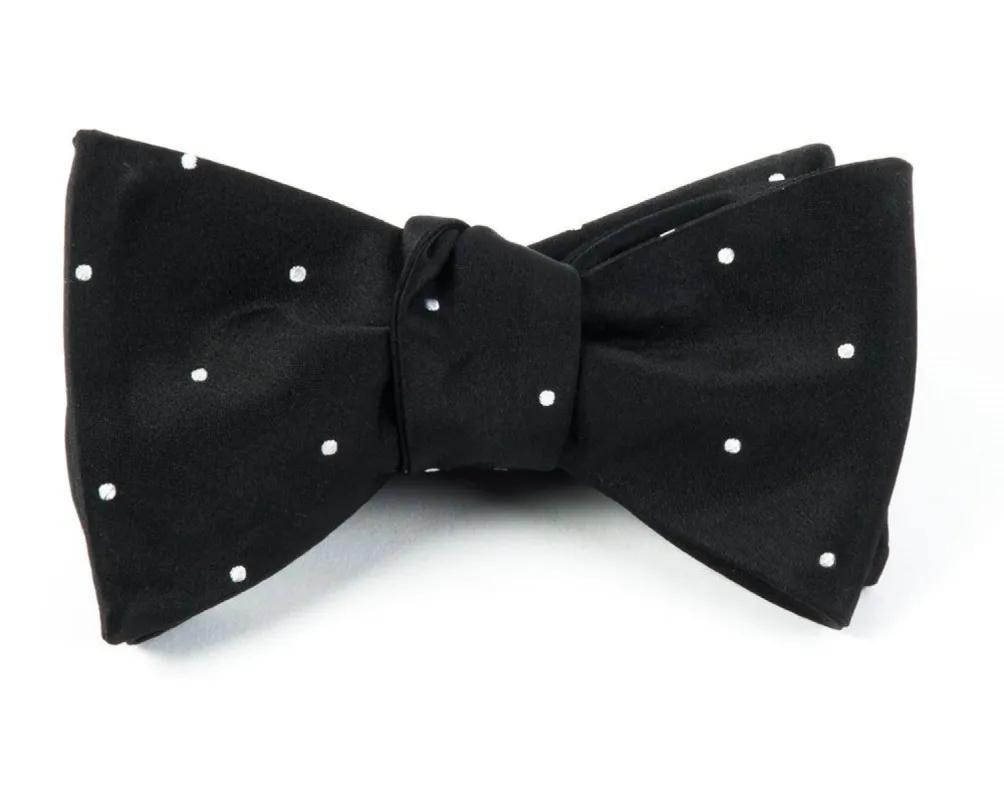 Satin Dot Black Bow Tie sold by The Tie Bar