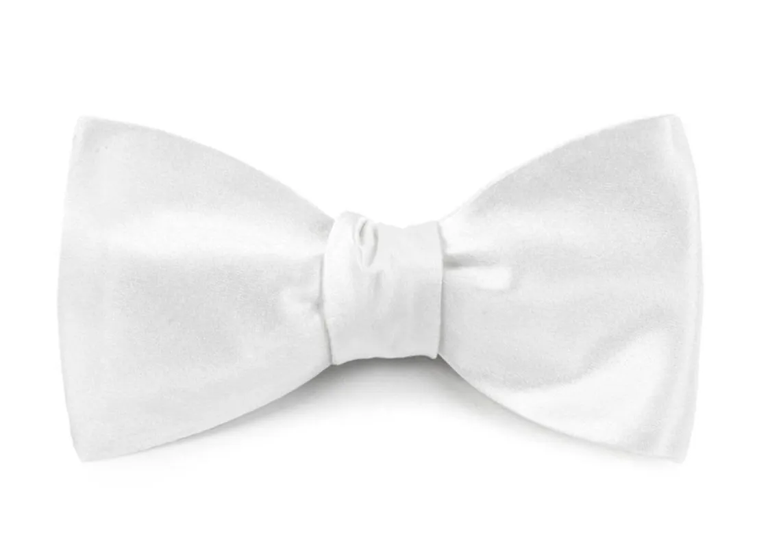 Solid Satin White Bow Tie sold by The Tie Bar