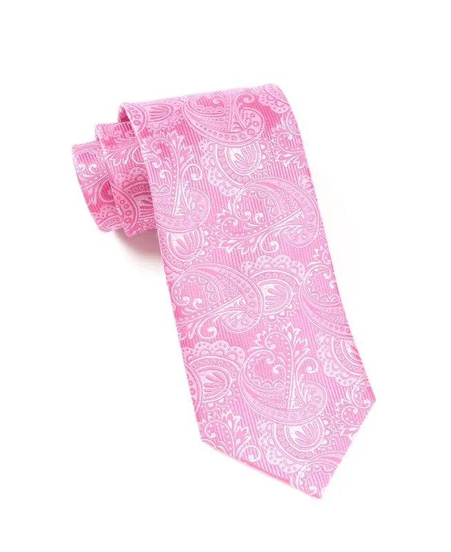 Twill Paisley Pink Tie sold by The Tie Bar